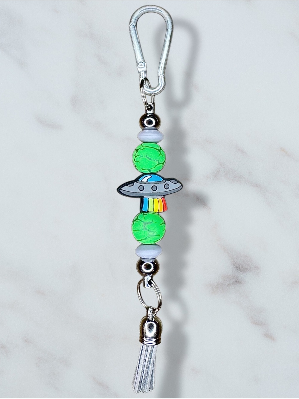 UFO Tassel Bag Charm Keychain with Tassel